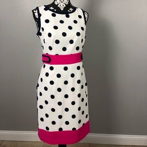Navy and Pink Polka Dot Dress